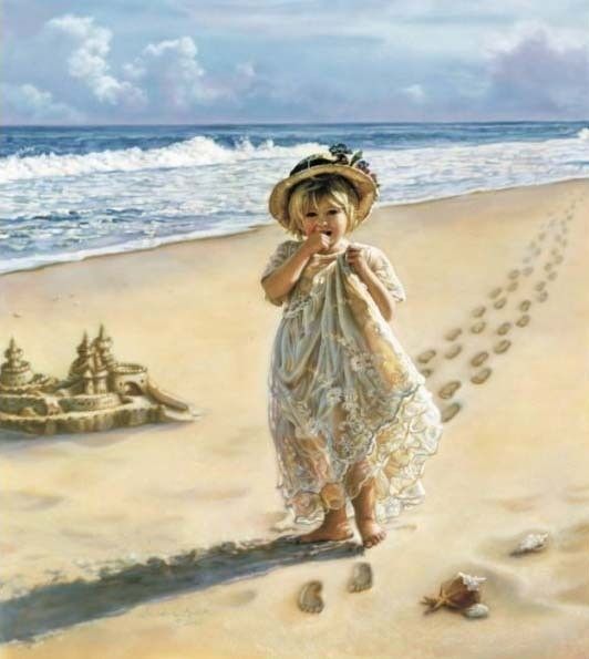 FILLETTE A LA PLAGE